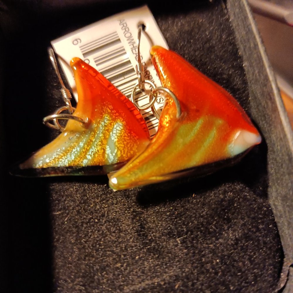 LA DOLCE Glass arrowhead earrings